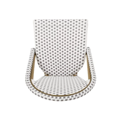Elize 2pk Outdoor French Bistro Chairs - Gray/White/Bamboo - Christopher Knight Home 7 Elize 2pk Outdoor French Bistro Chairs - Gray/White/Bamboo - Christopher Knight Home - Image 5
