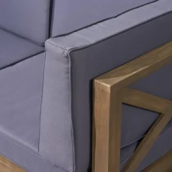 Thasos 10pc Acacia U-Shaped Farmhouse Sectional Sofa Set With Fire Pit - Gray - Christopher Knight Home -Outdoor Furniture Store GUEST 8579486d ea38 42b7 af17 7cdbaa81c7fa 1