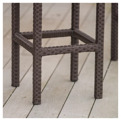 Milton Set Of 2 Wicker Patio Backless Barstool - Brown - Christopher Knight Home 5 Milton Set Of 2 Wicker Patio Backless Barstool - Brown - Christopher Knight Home - Image 3