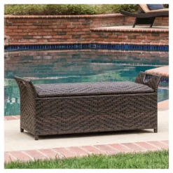 Wing Wicker Patio Storage Bench - Multi Brown - Christopher Knight Home 6 Wing Wicker Patio Storage Bench - Multi Brown - Christopher Knight Home -Outdoor Furniture Store GUEST 85b228ca b02e 4e9d aa58 c49ef92f8009
