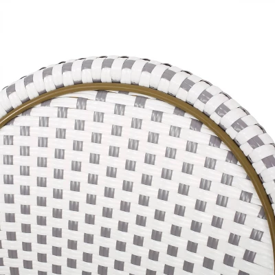 Elize 2pk Outdoor French Bistro Chairs - Gray/White/Bamboo - Christopher Knight Home 10 Elize 2pk Outdoor French Bistro Chairs - Gray/White/Bamboo - Christopher Knight Home - Image 8