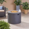 Aidan Outdoor Round Lightweight Concrete Gas Burning Fire Pit - Dark Gray - Christopher Knight Home -Outdoor Furniture Store GUEST 8626ac5b 8d78 4ba0 b3c1 2ff769294ba4