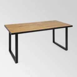 Heron 7pc Rectangular Acacia Wood &Wicker Dining Set - Teak/Brown - Christopher Knight Home -Outdoor Furniture Store GUEST 880e79ae c0e9 4d45 8039 e832b6620664