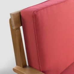 Peyton 2pc Acacia Wood Loveseat And Coffee Table Set - Teak/Red - Christopher Knight Home -Outdoor Furniture Store GUEST 894398ad 77ca 4f73 8bf7 ed06417e3655