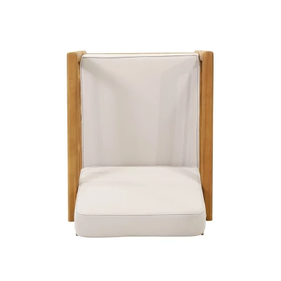 4pk Verdugo Outdoor Acacia Wood 4 Seater Chat Set With Cushions Beige/Teak - Christopher Knight Home 11 4pk Verdugo Outdoor Acacia Wood 4 Seater Chat Set With Cushions Beige/Teak - Christopher Knight Home - Image 9