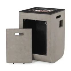 Adio Square 19.5" Light Weight Concrete Gas Fire Column Light Gray - Christopher Knight Home 10 Adio Square 19.5" Light Weight Concrete Gas Fire Column Light Gray - Christopher Knight Home -Outdoor Furniture Store GUEST 8a60d6d9 1d1a 4e38 a7c8 a13f2d0e16f4