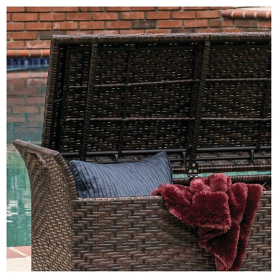 Wing Wicker Patio Storage Bench - Multi Brown - Christopher Knight Home 5 Wing Wicker Patio Storage Bench - Multi Brown - Christopher Knight Home - Image 3