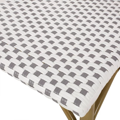 Elize 2pk Outdoor French Bistro Chairs - Gray/White/Bamboo - Christopher Knight Home 11 Elize 2pk Outdoor French Bistro Chairs - Gray/White/Bamboo - Christopher Knight Home - Image 9