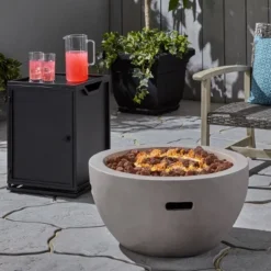 27" Marcel Concrete Fire Pit Light Gray - Christopher Knight Home -Outdoor Furniture Store GUEST 8bdb63ce 79f5 4b70 b59a f303d785fbd4