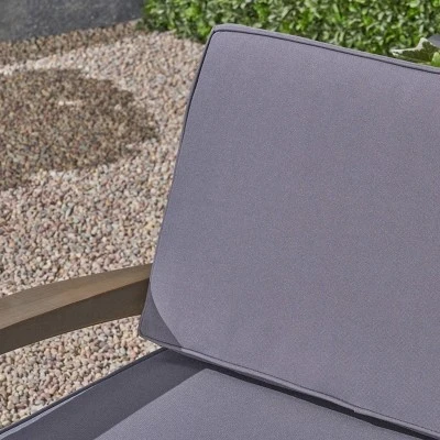 Grenada 2pc Acacia Wood Patio Chat Set - Gray/Dark Gray - Christopher Knight Home 4 Grenada 2pc Acacia Wood Patio Chat Set - Gray/Dark Gray - Christopher Knight Home - Image 2