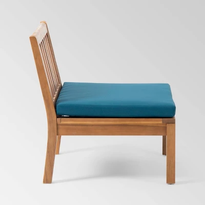 Yadira 3pc Acacia Wood Chat Set - Teak/Dark Teal - Christopher Knight Home 5 Yadira 3pc Acacia Wood Chat Set - Teak/Dark Teal - Christopher Knight Home - Image 3