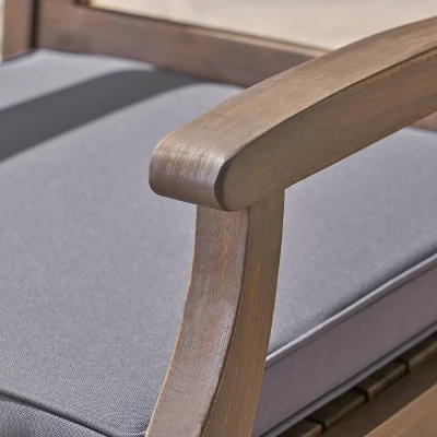 Juniper 7pc Acacia Wood Dining Set - Gray/Dark Gray - Christopher Knight Home 4 Juniper 7pc Acacia Wood Dining Set - Gray/Dark Gray - Christopher Knight Home - Image 2