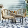 Randy 2pk Outdoor Wicker Chairs With Cushions - Light Brown/Beige - Christopher Knight Home -Outdoor Furniture Store GUEST 8fda531b 32b7 4dca b67c 0cfd47c23124