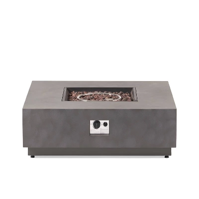 Wellington Outdoor 50000 BTU Square Fire Pit With Concrete Finish - Christopher Knight Home 6 Wellington Outdoor 50000 BTU Square Fire Pit With Concrete Finish - Christopher Knight Home - Image 4