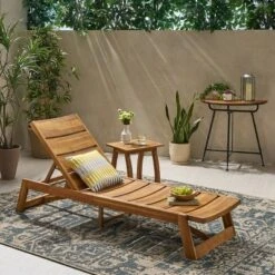 Mahalo 2pc Acacia Wood Chaise Lounge Set - Christopher Knight Home -Outdoor Furniture Store GUEST 929045f8 50ce 4de5 b31c 9fb9cf68bb8f