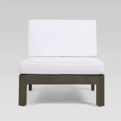 Brava 4pc Acacia Modular Sofa And Table Set - Gray/White - Christopher Knight Home -Outdoor Furniture Store GUEST 92b6fcb0 a31a 4753 8962 73318628996b