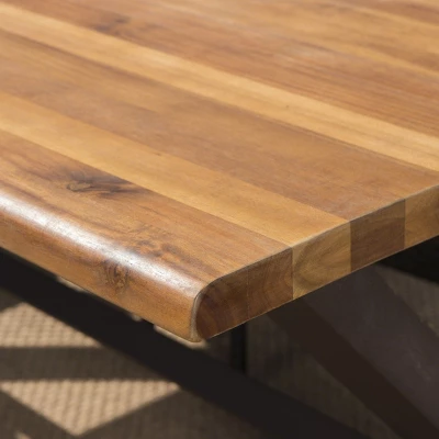 Bullerton 6pc Acacia & Wicker Dining Set - Teak/Brown - Christopher Knight Home 5 Bullerton 6pc Acacia & Wicker Dining Set - Teak/Brown - Christopher Knight Home - Image 3