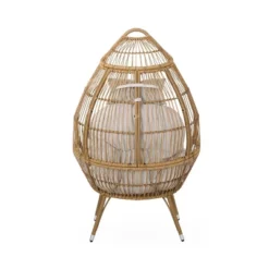 Serina Outdoor Wicker Teardrop Chair With Cushion - Beige/Light Brown - Christopher Knight Home -Outdoor Furniture Store GUEST 9302e66b 7cea 49fc b531 9b8ee778d831