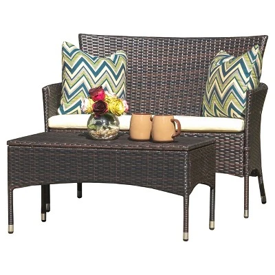 Malta 2pc Outdoor Seating Set - Christopher Knight Home 3 Malta 2pc Outdoor Seating Set - Christopher Knight Home