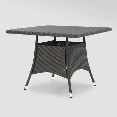 Cypress 5pc Wicker Square Dining Set - Gray - Christopher Knight Home 4 Cypress 5pc Wicker Square Dining Set - Gray - Christopher Knight Home - Image 2