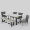 Cooper 6pc Wicker And Acacia Wood Dining Set - Gray - Christopher Knight Home 1 Cooper 6pc Wicker And Acacia Wood Dining Set - Gray - Christopher Knight Home -Outdoor Furniture Store GUEST 9582c620 787e 41f2 8df4 58574662844e