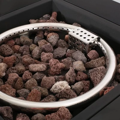 Langton Square 19.5" Light Weight Concrete Gas Fire Column Dark Gray - Christopher Knight Home 4 Langton Square 19.5" Light Weight Concrete Gas Fire Column Dark Gray - Christopher Knight Home - Image 2