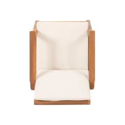 Temecula Outdoor Acacia Wood 4 Seater Chat Set With Cushions - Brown Patina/Cream - Christopher Knight Home -Outdoor Furniture Store GUEST 962dbe02 f23c 4b70 b384 dd43e53103de 1