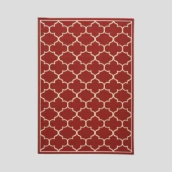 Thornhill Geometric Outdoor Rug Red/Ivory - Christopher Knight Home -Outdoor Furniture Store GUEST 964b1dfb 9d91 4fcd b5c0 60005f105a2b