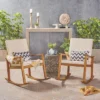 2pk Candel Acacia Wood Rocking Patio Chair Teak/Cream - Christopher Knight Home -Outdoor Furniture Store GUEST 96e34721 f386 4064 b278 5ae3a0624783