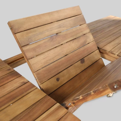 Wilson 9pc Acacia Wood Dining Set With Expandable Dining Table - Teak - Christopher Knight Home 4 Wilson 9pc Acacia Wood Dining Set With Expandable Dining Table - Teak - Christopher Knight Home - Image 2