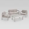 Aviara 4pc Aluminum Chat Set - Silver/Khaki - Christopher Knight Home 2 Aviara 4pc Aluminum Chat Set - Silver/Khaki - Christopher Knight Home -Outdoor Furniture Store GUEST 98131262 818e 4f4f a216 b0ace3376b58