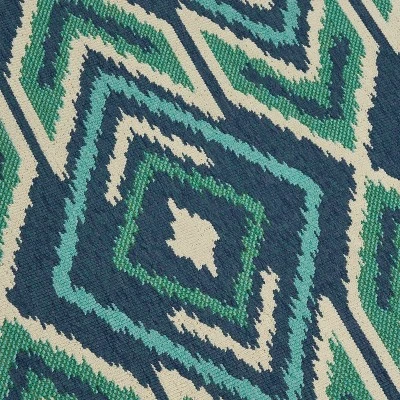 Myrtle Geometric Outdoor Rug Navy/Green - Christopher Knight Home 6 Myrtle Geometric Outdoor Rug Navy/Green - Christopher Knight Home - Image 4