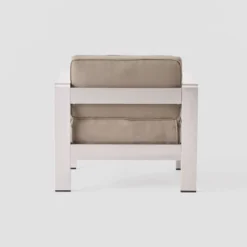 Cape Coral 5pc Aluminum Seating Set With 4 Arm Chairs & Coffee Table - Khaki - Christopher Knight Home -Outdoor Furniture Store GUEST 98769bc4 acc5 4a33 9083 9a5095cd2547