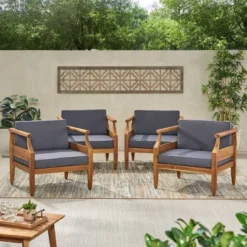 Aston 4pk Acacia Wood Mid-Century Modern Club Chairs - Teak/Gray - Christopher Knight Home 9 Aston 4pk Acacia Wood Mid-Century Modern Club Chairs - Teak/Gray - Christopher Knight Home -Outdoor Furniture Store GUEST 98eb923a e43b 4738 a852 4ff6ab3d25cb