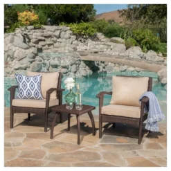 Honolulu 3pc Wicker Patio Chat Set With Cushions - Brown - Christopher Knight Home -Outdoor Furniture Store GUEST 9a10c547 16ad 4069 b619 35d17ccde80b