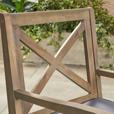 Perla 2pk Acacia Wood Patio Dining Chair - Christopher Knight Home 5 Perla 2pk Acacia Wood Patio Dining Chair - Christopher Knight Home - Image 3