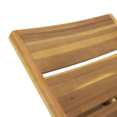 Kyoto 3pc Outdoor Acacia Wood Chaise Lounge Set - Teak/Yellow - Christopher Knight Home 8 Kyoto 3pc Outdoor Acacia Wood Chaise Lounge Set - Teak/Yellow - Christopher Knight Home - Image 6