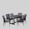 Melville 7pc Wicker Dining Set - Gray - Christopher Knight Home -Outdoor Furniture Store GUEST 9b0d032e 1168 440a 8c56 581fd4509356