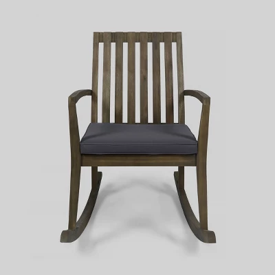 Colmena Acacia Patio Wood Rustic Rocking Chair - Christopher Knight Home 9 Colmena Acacia Patio Wood Rustic Rocking Chair - Christopher Knight Home - Image 7