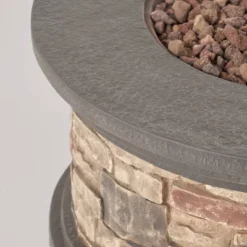 Everglade 6pc Acacia Wood Club Chairs And Fire Pit Set Teak/White/Stone - Christopher Knight Home -Outdoor Furniture Store GUEST 9cc3d644 975f 4807 a8ff ec63dc74f926