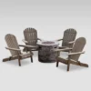 Maison 5pc Acacia Wood And Light Weight Concrete Adirondack Chair And Fire Pit Set - Gray - Christopher Knight Home -Outdoor Furniture Store GUEST 9d5e166c 9ada 4226 8304 7b381f2f8f23