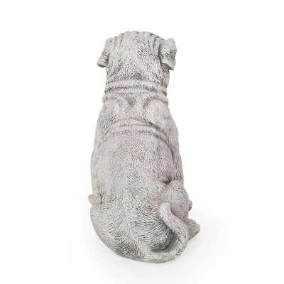 Concrete Adena Outdoor Dog Garden Statue - Antique White - Christopher Knight Home 8 Concrete Adena Outdoor Dog Garden Statue - Antique White - Christopher Knight Home - Image 6