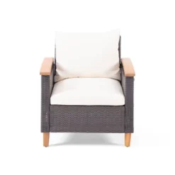 Isla Outdoor 4 Seater Chat Set With Coffee Table - Brown/Beige/Teak - Christopher Knight Home -Outdoor Furniture Store GUEST 9e1da311 194d 4da9 b55e fc412fd26a00