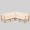 Perla 5pc Patio Sectional Sofa - Teak/Cream - Christopher Knight Home 1 Perla 5pc Patio Sectional Sofa - Teak/Cream - Christopher Knight Home -Outdoor Furniture Store GUEST 9f1e6536 08d8 4c00 a84c e61ab9a4210a