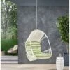 Greystone Indoor/Outdoor Hanging Chair With 8' Chain - White/Green - Christopher Knight Home -Outdoor Furniture Store GUEST a02a7ba1 6247 48b1 900b c28c7388a87c