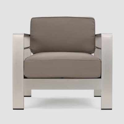 Cape Coral 4pc Metal Conversation And Gas Fire Table Set - Khaki/Brown/Black - Christopher Knight Home 5 Cape Coral 4pc Metal Conversation And Gas Fire Table Set - Khaki/Brown/Black - Christopher Knight Home - Image 3