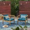 2pk Newbury Acacia Patio Club Chairs - Teak/Dark Teal - Christopher Knight Home -Outdoor Furniture Store GUEST a0c267d5 9520 4b58 ab9a 36ded73a703f
