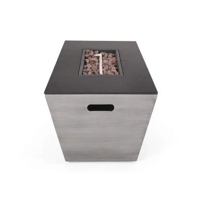 Langton Outdoor 50000 BTU Light Weight Concrete & Ceramic Rectangular Fire Pit - Christopher Knight Home 6 Langton Outdoor 50000 BTU Light Weight Concrete & Ceramic Rectangular Fire Pit - Christopher Knight Home - Image 4