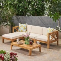 Alcove 5pc Acacia Wood Sofa Conversation Set - Christopher Knight Home -Outdoor Furniture Store GUEST a207c3e4 54ec 44e6 9e10 f36d5a3c02c7