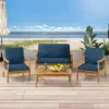 Willowbrook Patio Acacia Wood 4 Seater Chat Set With Coffee Table - Teak/Dark Teal - Christopher Knight Home 2 Willowbrook Patio Acacia Wood 4 Seater Chat Set With Coffee Table - Teak/Dark Teal - Christopher Knight Home -Outdoor Furniture Store GUEST a21ef056 48a8 4abd 956e e103815c34b5